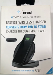 TYLT Crest Convertible Qi-Certified Charger 10W Fast Charging Pad - Black - Picture 1 of 4