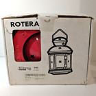 Ikea Rotera Tea Light Candle Holder Lantern Metal Glass, Hanging, Pink, Open Box