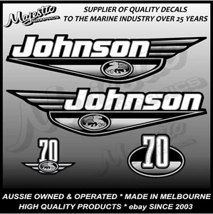 JOHNSON - 70 hp - Late 90's early 2000's - OUTBOARD DECALS - Picture 1 of 1