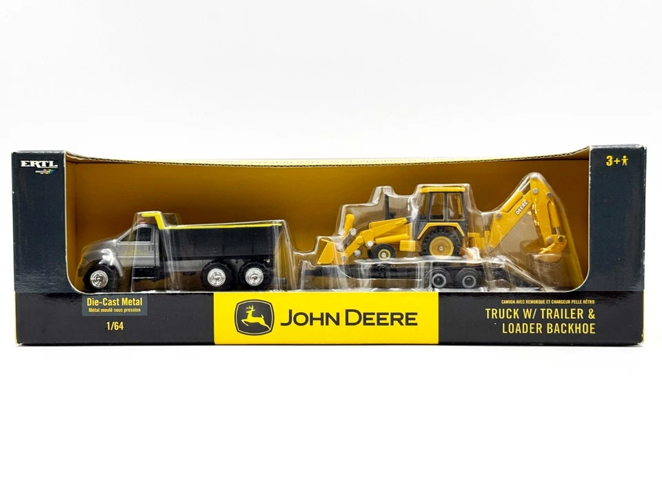 1/64 John Deere Dump Truck With Trailer & Backhoe Loader - Image 1 of 1