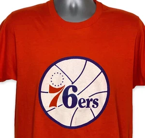 Philadelphia 76ers Vintage 80s Logo T Shirt NBA Screen Stars Size L fits like M - Picture 1 of 8