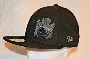 New Era 59fifty Salón de la Fama del Rock & Roll Gorra Negra Sombrero Talla 7-1/4 100% Lana - Imagen 1 de 12