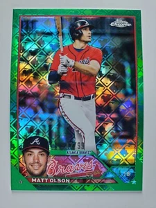 2023 Topps Chrome Logofractor #163 Matt Olson Green Refractor /99 - Picture 1 of 2