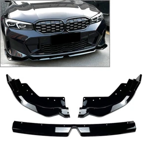 Front Bumper Lip Spoiler Fit BMW 3 Series G20 LCI M Sport 320i 325i 2023+ Black - Picture 1 of 9