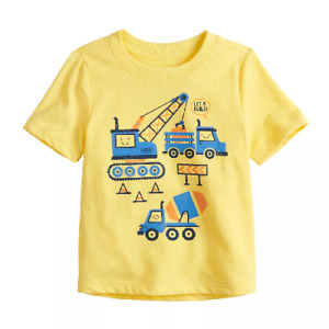 Baby Boy Jumping Beans® Softest Yellow Construction Vehicles Graphic Tee