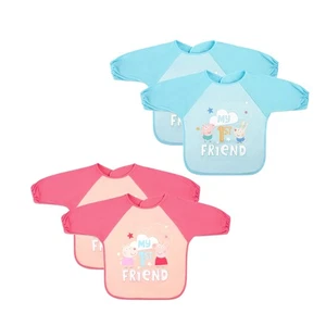 Baby Kids Bibs With Full Long Sleeve Baby Toddler Weaning Feeding Apron PeppaPig - Picture 1 of 11