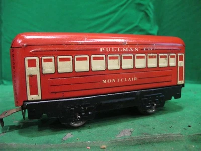 Marx No. 558A Red MONTCLAIR Non-Illum. - Black Frame -4 whl - Twisted Tab/Slot - Image 1 of 4