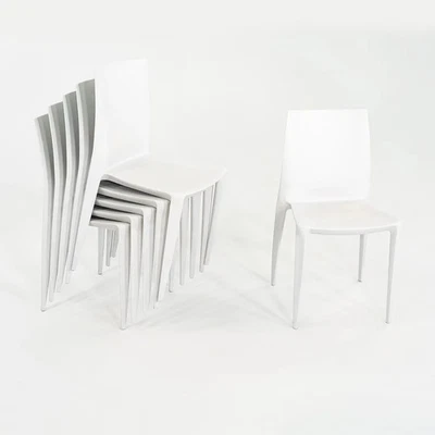 Juego de seis sillas de comedor Heller Mario Bellini años 2010 en polipropileno blanco Foto 1 de 4