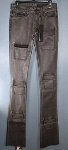 Rockstar Original Petrus PU Stacked Flare Leather Jean Men's 32 x , black - Picture 1 of 13