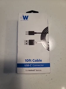 Just Wireless 10' TPU Type-C to USB-A Cable - Black - Picture 1 of 3