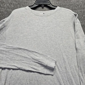 Camicia Vuori Uomo XXL Grigio Cialda Girocollo Manica Lunga Termica Casual Outdoor - Foto 1 di 8