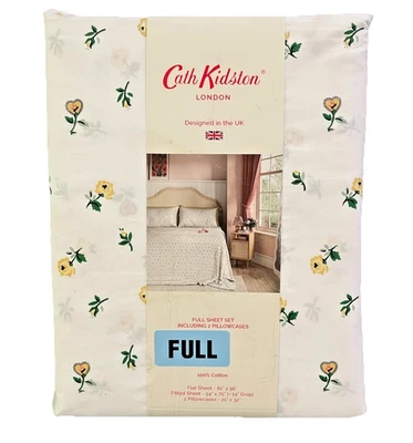 Juego de sábanas Cath Kidston London encaje Ditsy amarillo limón floral tamaño completo Foto 1 de 4