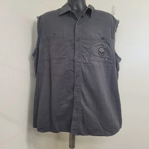 Harley-Davidson Hemd Herren Gr. 2XL Grau Weste Willie G Skull Ärmellos *LESEN* - Bild 1 von 18