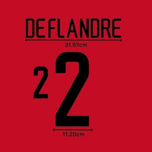 2002 Belgium Home Name Set DEFLANDRE #2 Heat Transfer Patch Fan Kit - Picture 1 of 2