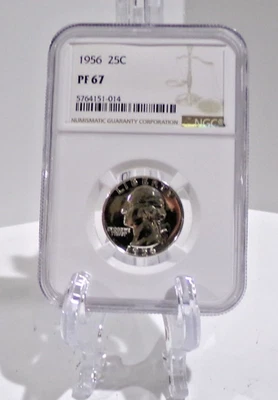 1956 George Washington 90% Silver Quarter Graded NGC PF 67 - Image 1 of 2