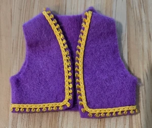 Rare VHTF Vintage Francie Skipper Purple and Gold Felt Vest NM/M Mattel Barbie - Picture 1 of 3