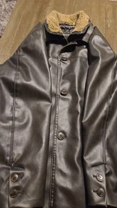 CALVIN KLEIN Brown Faux Leather Men's Jacket Sz Large - Picture 1 of 15