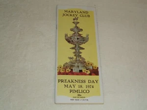 1974 Preakness Stakes Pimlico 5/18/74 Vintage Original Horse Racing Program - Picture 1 of 8
