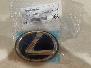 LEXUS SYMBOL OVAL BLACK CHROME EMBLEM REAR TRUNK OEM ORIGINAL GENUINE - Foto 1 di 1