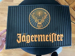 Jagermeister Orange Black Deer Stag Rubber Bar Mat - Picture 1 of 2