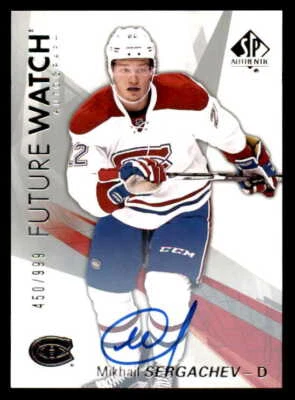 2016-17 SP Authentic #165 Mikhail Sergachev FWA Rookie Auto #/999 (ref Counter) - Image 1 of 2