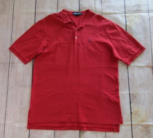 VTG Ralph Lauren Polo Golf Red Navy Blue Pony Cotton SS Shirt Men's Large - Picture 1 of 5