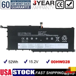 00HW028 00HW029 BATTERY FOR LENOVO THINKPAD X1 CARBON 1ST 2ND 4TH GEN 2016 52WH - Picture 1 of 12