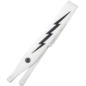 Universal Soft Leather Padded Guitar Strap Belt Adjustable Cool Lightning White - Picture 1 of 10
