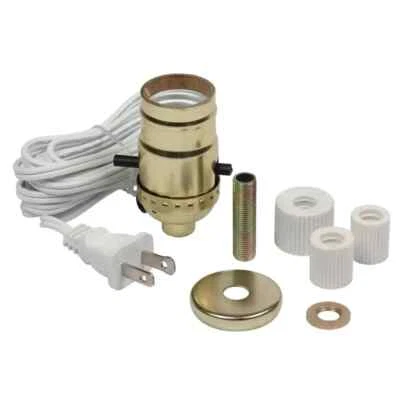 Commercial Electric Brass DIY Make-a-Lamp Bottle Adaptor w Cord Kit Vase 81575 - Image 1 of 2