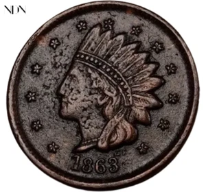 1863 Civil War Token - Not One Cent - XF/AU - #CT221 - Imagen 1 de 3