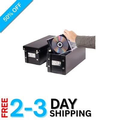 Caja con soporte de CD de alta resistencia - Paquete de 2 para 330 discos - Música organizada sin esfuerzo Foto 1 de 4