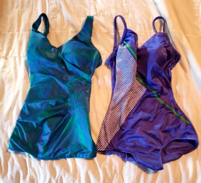 Lote de 2 maiôs vintage Roxanne tamanho: 12 - 34 xícara D, 10 32 C "ajuste perfeito" - Imagem 1 de 4