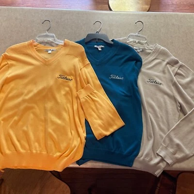 Cutter & Buck Gold Vneck Sweater (mens Medium) - Image 1 of 4