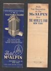 HOTEL McALPINE { WORLDS FAIR } NEW YORK NY 2-SIDED MATCHBOOK COVER