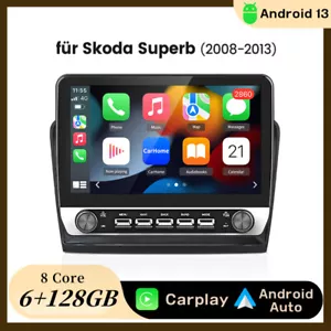 Für Skoda Superb 2 3T 2008-2015 Carplay Android 13 Autoradio GPS Navi SWC 6+128G - Bild 1 von 19