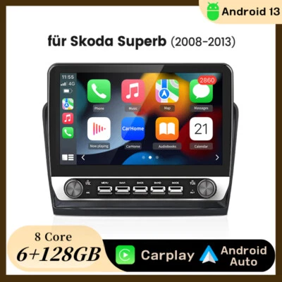 Carplay Android 14 Autoradio Für Skoda Superb 2 3T 2008-2015 GPS Navi SWC 6+128G - Bild 1 von 4