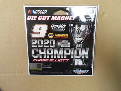 Chase Elliott NASCAR CUP SERIES CHAMPION DIE CUT MAGNET 5" X 5.25". - Image 1 of 4