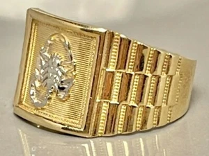 solid 14k Gold Scorpio Ring Size 8 9 10 11 12 - Picture 1 of 4