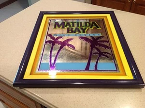Letrero publicitario espejo enfriador de vino Matilda Bay púrpura amarillo barra - Imagen 1 de 11