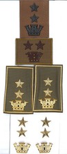 Gradi Tenente Colonello Esercito Tubolari + Strappo + 4 Stelle Oro + 2 Torrette