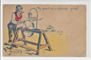 Il mio lavoro è una macinazione costante cartolina di auguri schizzo umorismo affila ruota - Foto 1 di 2