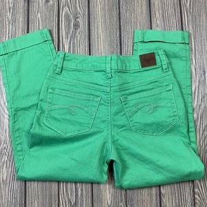 justice jeans youth girls size 12S cropped skinny green - Picture 1 of 5