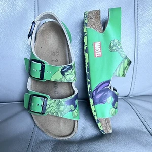 Birkenstock Marvel Hulk Green Milano Toddler Boy Sandals Birkis Sz 33 US 2 - 2.5 - Picture 1 of 18