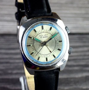 POLJOT ALARM SIGNAL Vintage Men's Watch Soviet Mechanical Wristwatch Serviced - Picture 1 of 12