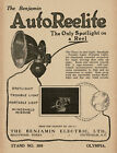 1920S Original Vintage Benjamin Electric Car Headlight Auto Reelite Print Ad