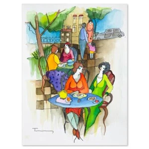 Itzchak Tarkay (1935-2012) Hand Signed Original Mixed Media Watercolor Painting - Picture 1 of 3