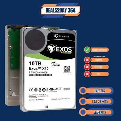 Seagate Exos ST10000NM0096 10TB 7200RPM 12Gb/s 256MB 3.5" SAS Enterprise HDD - Image 1 of 4