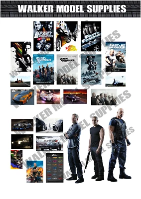 1:18 Scala Pre Taglio Fast And Furious Garage Poster Adesivi Modello Auto. 10 - Immagine 1 di 2