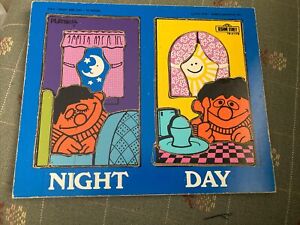 Playskool Vintage Wooden Puzzle Earnie Night And Day 1974