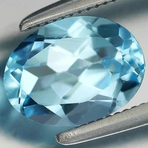 OVAL 1.49ct t.w 8x6mm Natural Sky Blue Topaz Brazil Gemstone - Picture 1 of 4